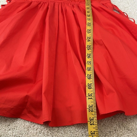 Self Portrait NWT Red Macrame Lace Mini Dress Sz 4 MSRP $465 - Picture 9 of 9